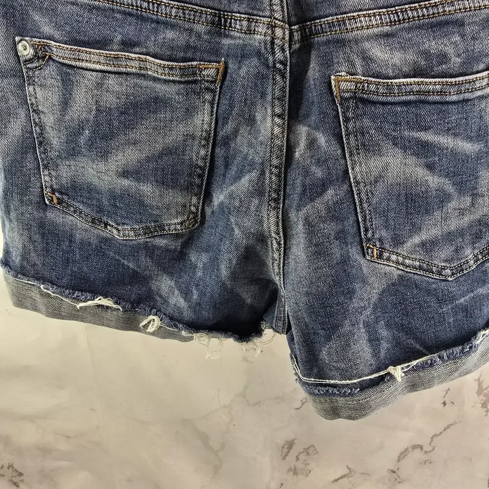 Anthropologie Shorts Womens 28 High Rise Denim Jean Pilcro Cuffed Tie Dye - Picture 8 of 14